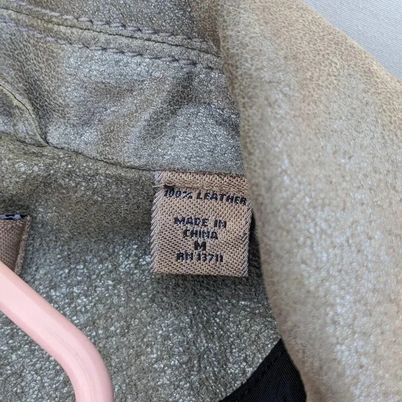 I.e Women's Silver Classic Leather Blazer Button Down Size M - Picture 7 of 8